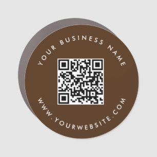 Custom QR Code   Blush Pink Modern Round Bumper Car Magnet