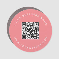 Custom QR Code | Blush Pink Modern Round Bumper