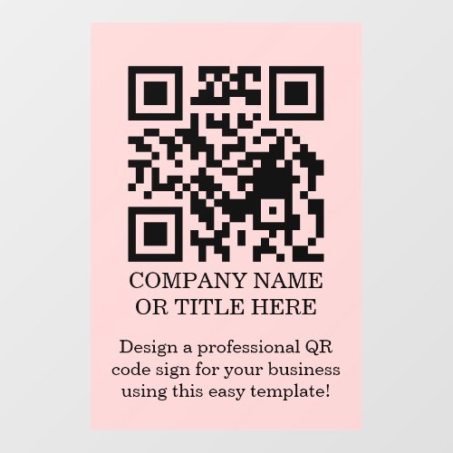 Custom QR Code Blush Pink Modern Wall Decal