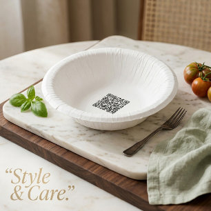 Custom QR Code Branding Paper Bowls for Business