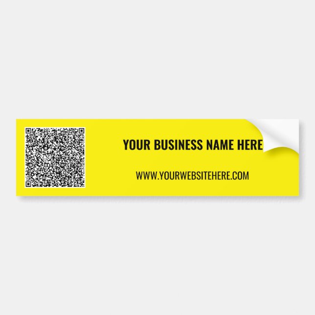 Custom QR Code Business Bumper Sticker Template (Front)