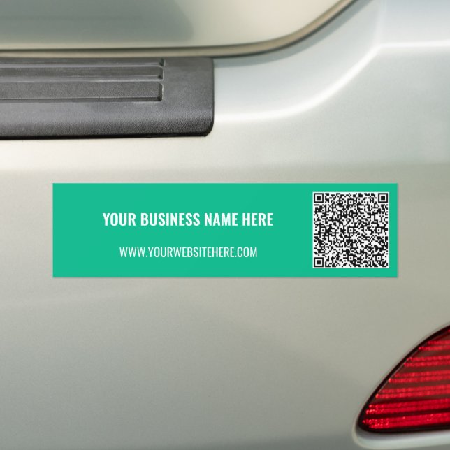 Custom QR Code Business Bumper Stickers Example (On Car)