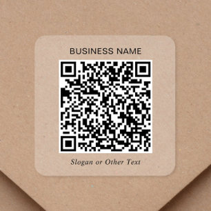Custom QR Code Business Clear Square Sticker