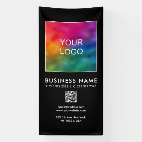 Custom QR Code Business Corporate Logo Here Banner