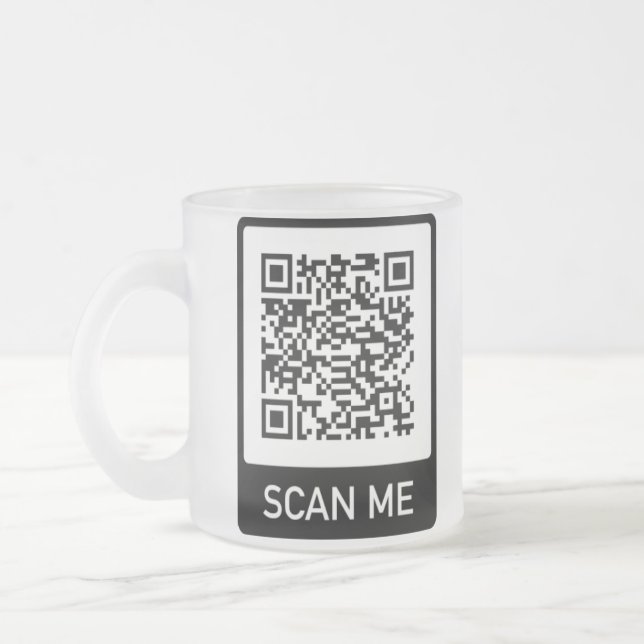Custom QR-Code business  Frosted Glass Coffee Mug (Left)