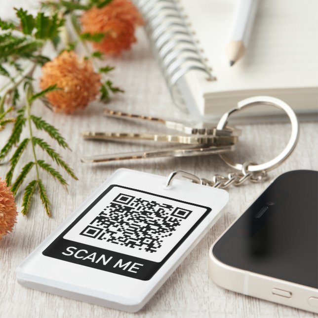 Custom QR Code business Keychain (Front Right)