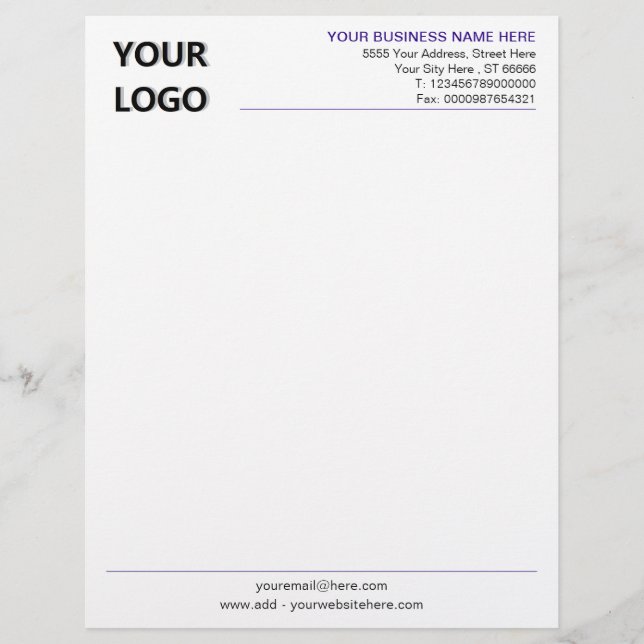 Custom QR Code Business Logo Letterhead Template (Front)