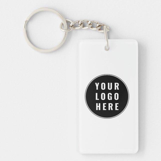 Custom QR Code Business Logo Modern Keychain (Front)