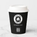 Custom QR Code Business Logo Modern Professional Paper Cups | Zazzle