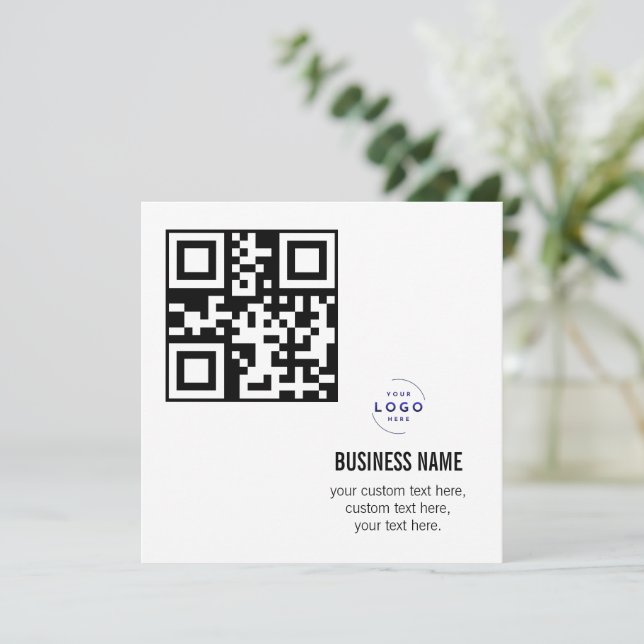 Custom QR Code Business Logo Name Template (Standing Front)