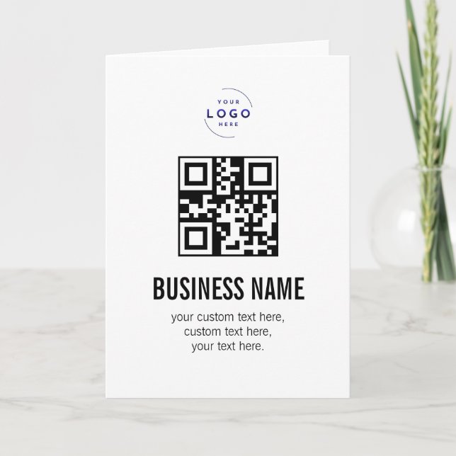 Custom QR Code Business Logo Name Template (Front)
