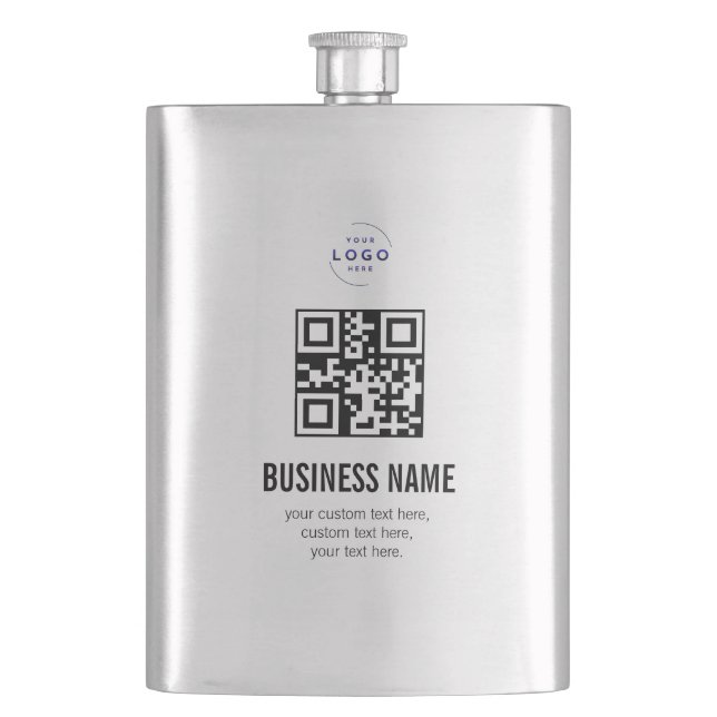 Custom QR Code Business Logo Name Template Flask (Front)