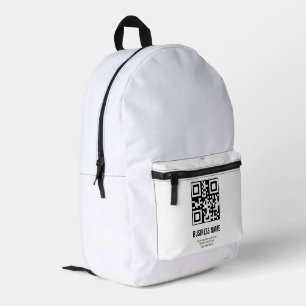 Custom QR Code Business Logo Name Template Printed Backpack