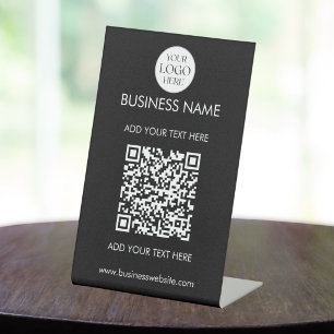 Custom QR code Business Logo Promotional Tabletop Pedestal Sign