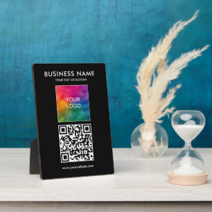 Custom QR Code Business Logo Slogan Template Plaque