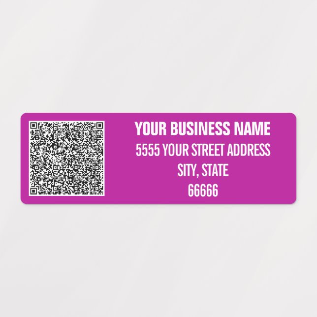 Custom QR Code Business Name Address Colors Labels (Design 2)