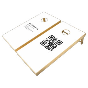 Custom QR Code Business Name Template Cornhole Set