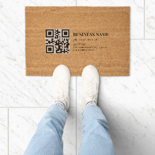 Custom QR Code Business Name Template Fiber Doormat