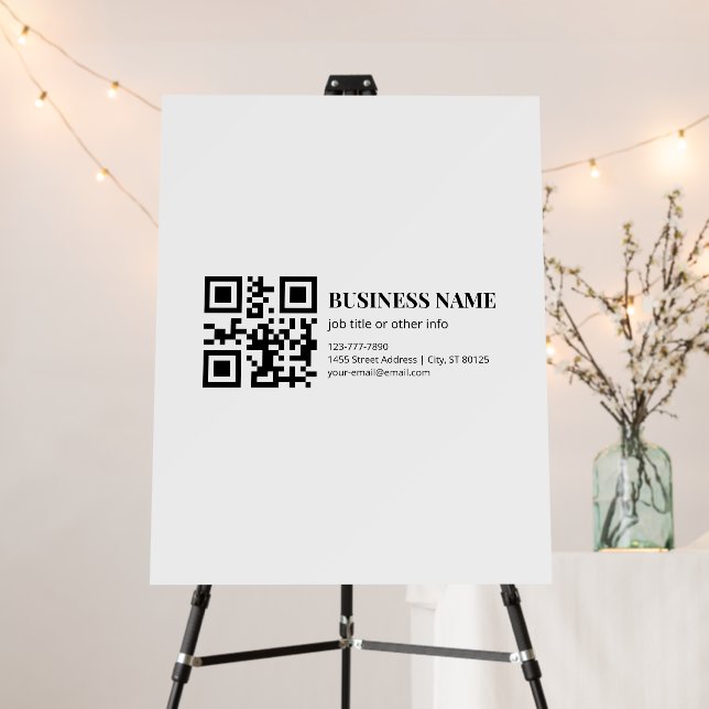 Custom QR Code Business  Name Template Foam Board (In Situ (Stand))