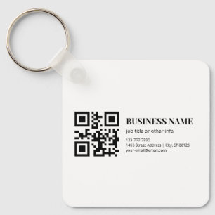 Custom QR Code Business Name Template Keychain