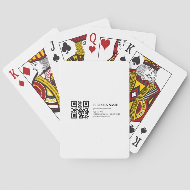 Custom QR Code Business  Name Template Poker Cards (Back)