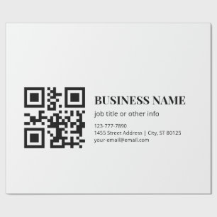 Custom QR Code Business Name Template Wrapping Paper