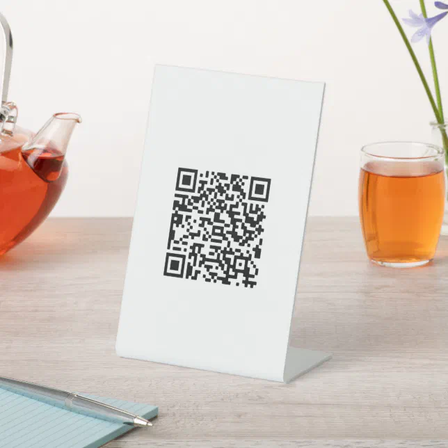 Custom QR Code business Pedestal Sign | Zazzle