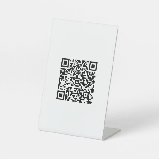 Custom QR Code business Pedestal Sign | Zazzle