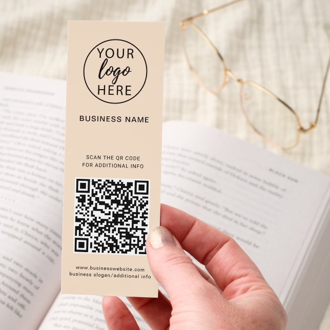 Custom QR Code Business Personalized Logo Bookmarks (Hand)