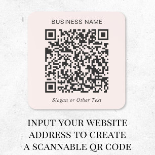 Custom QR Code Business Pink Square Sticker