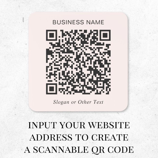 Custom QR Code Business Pink Square Sticker (Creator Uploaded)