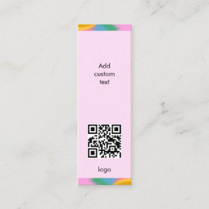 custom qr code business simple pink bookmark card