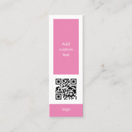 custom qr code business simple pink bookmark card