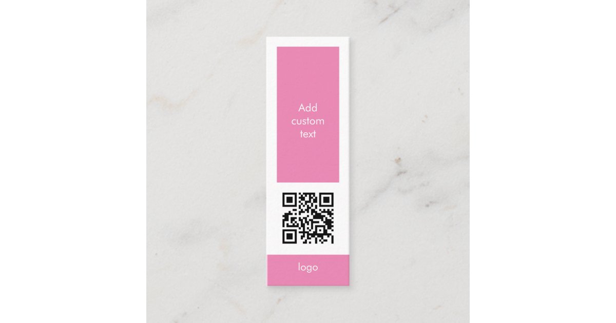 custom qr code business simple pink bookmark card | Zazzle
