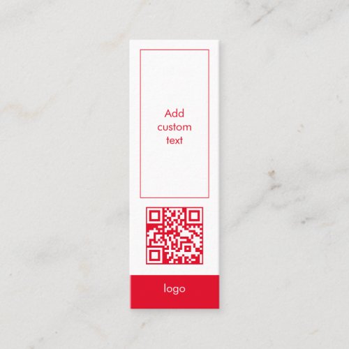 custom qr code business simple red bookmark card