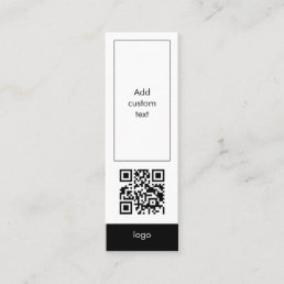 custom qr code business simple white bookmark card