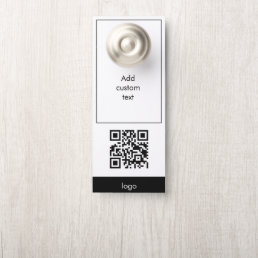 custom qr code business simple white card door hanger