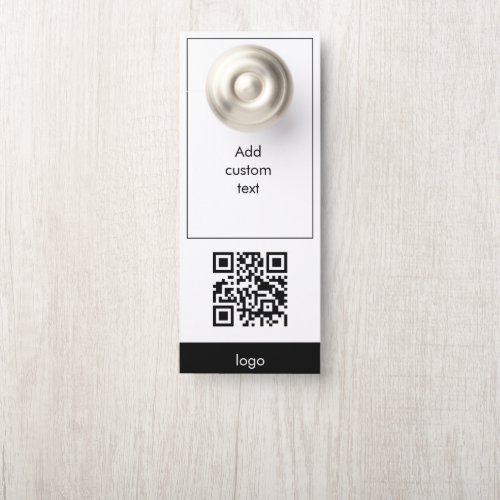 custom qr code business simple white card door hanger