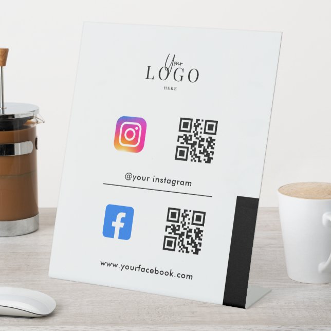 Custom QR Code Business Social Media Sign (In SItu)