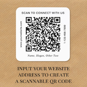 Custom QR Code Business Square Sticker