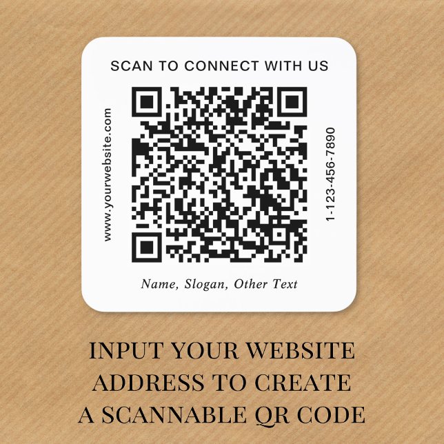 Custom QR Code Business Square Sticker (Creator Uploaded)