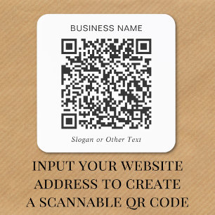Custom QR Code Business Square Sticker