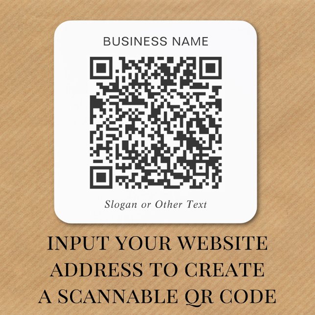 Custom QR Code Business Square Sticker (Creator Uploaded)
