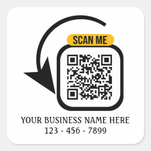 Custom QR Code Business Square Sticker