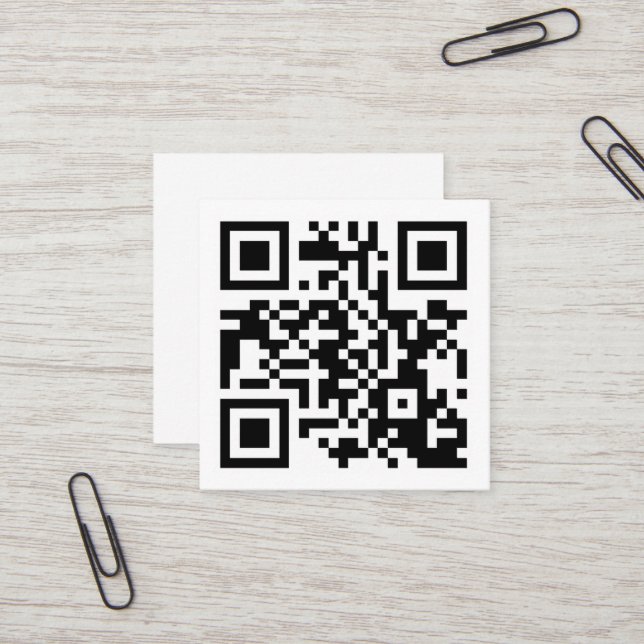 Custom QR Code Business | Text or Social Media Square Business Card (Front/Back In Situ)