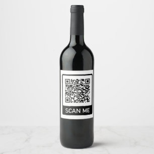 Custom QR Code business Wine Label