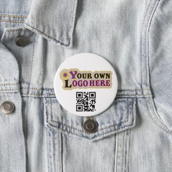 Custom Qr Code  Button by CustomizePersonalize at Zazzle