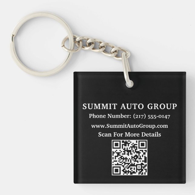 Custom QR Code Car or Auto Dealer Promotional  Keychain (Front)