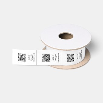 Custom QR Code Clothing Garment Product Labels Satin Ribbon | Zazzle
