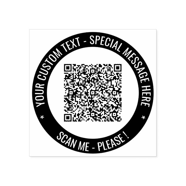 Custom QR Code Color Round Rubber Stamp Template (Imprint)
